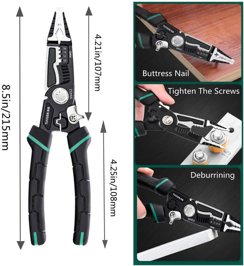 9-in-1 Wire Stripper by szhdxsy, 8.5in Crimping Tool, Multifunctional Wire Stripper, Cable Cutters, Pliers