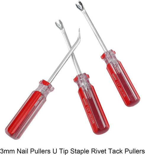 3pcs Tack Lifter, Nail Staple Puller Remover Tool, V Tip Pry Screwdriver for Tack Rivet Removal (7.4" Length)