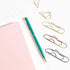 Multifunctional 20 Pcs Rose Gold Pen Clips, Portable Large Size Paper Clips for Notebooks and Journals