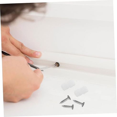 200pcs NUOBESTY Plastic Hinge Dowel Inserts Self-Tapping Screws for Cabinet Door Repair and Installation Plastic