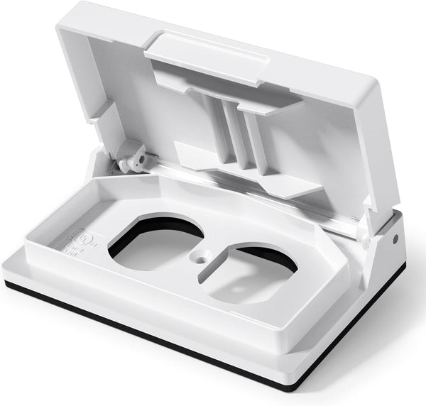 ELEGRP Horizontal Outdoor Cover for Duplex Receptacles, Weatherproof Wall Plate, 1-Gang, White