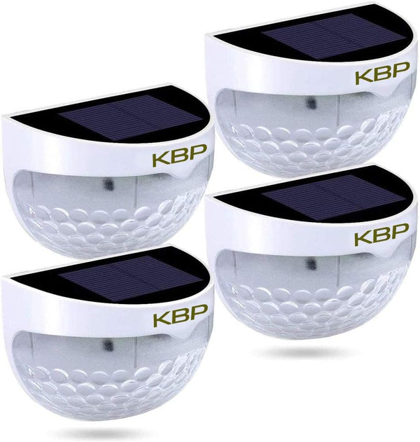 KBP Solar Fence Lights, Waterproof Outdoor Decorative Garden Lights for Patio, Yard, Stairway, White