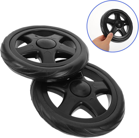 Ipetboom 2pcs Grocery Cart Replacement Wheels for Laundry Rolling Cart with Water Wave Pattern Lightweight Compact