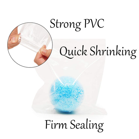 LazyMe 200Pcs Shrink Wrap Bags, 4 x 4 inch PVC Heat Shrink for Handmade Soaps, Bath Bombs, Crafts