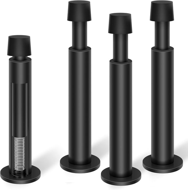 KOLAKO Black Door Stops, 4 Pack Hydraulic Shock Absorbent Door Stoppers for Wall, Matte Black