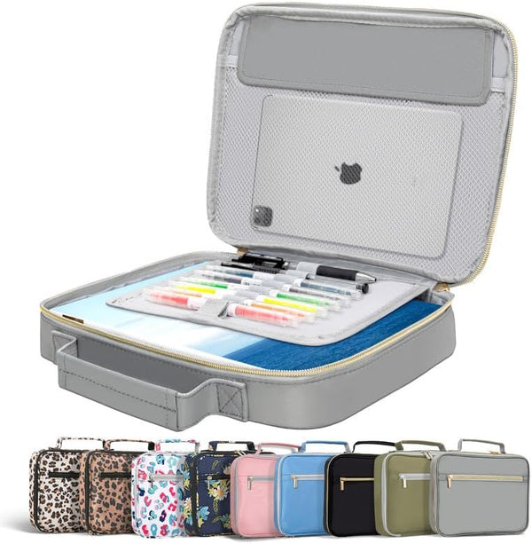HAWGON Bible Cover for Women - Multi-Functional Organizer for Men, Large Pencil Case for Bible Study Supplies (Gray)