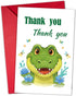 TNCDJKPA Cute Crocodile Thank You Card with Red Envelope - Watercolor Alligator Thanks