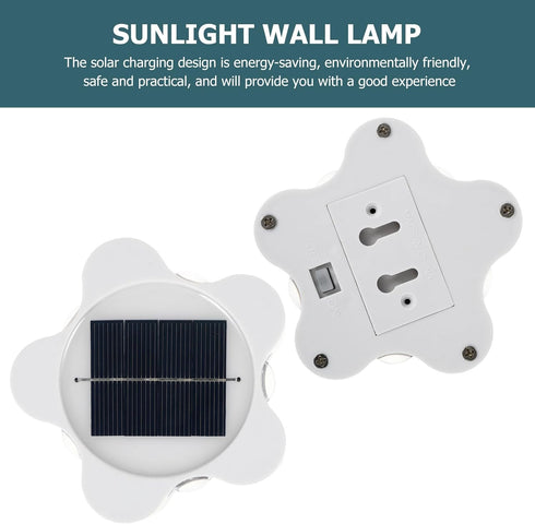 Solar Wall Lamp LED Solar Light Outdoor Plum Blossom Wall Sconce White Shell Night Light for Garden Patio Home Yard