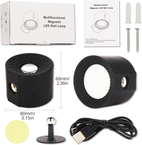 360 Dimming 2000mAh, 3 5 6500K LED Wall Sconce, Cordless Wall Light, Remote Control Touch Wall Light, Two-Way Lighting