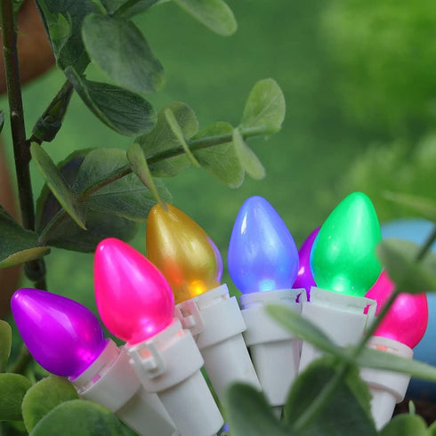 C3 50 Count 120V Easter String Lights LED Multi Color Glass Lights Easter Pastel Light ETL Certified Connectable