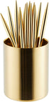 Juvale Gold Desk Organizer Holder for Pen and Pencil, Metal Makeup Brush Holder (3.2 x 3.9 In) - Gold Accessories