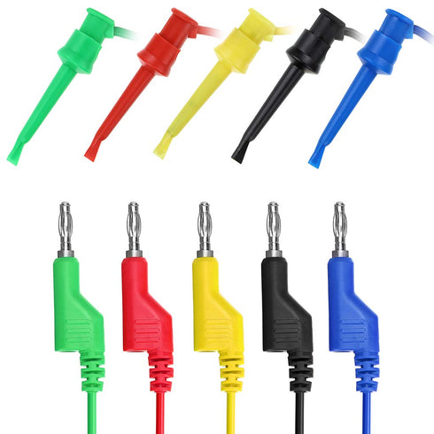 Sumnacon 39 Inch Multimeter Test Lead Set - 5 Pcs Wire Cable Kit with Protective, Flexible Test Hook Leads for 500V/5A