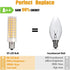 E11 Bulb, 8W 800LM (80W T4 JDE11 Bulbs, 3000K, 4-Pack LED Equivalent), Mini Candelabra Base LED Light Warm White