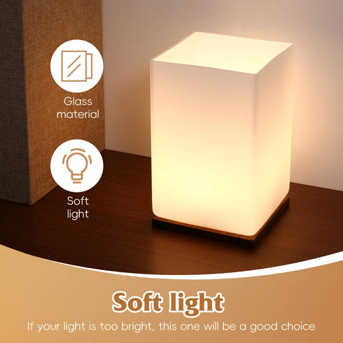 Set 2 E27 3.9X5.6 Inch, STOBAZA Square Lampshade of White Frosted Glass Lamp Shade Fits for Wall Table Floor Lamp