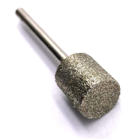 20Pcs Diamond Grinding Bits, 10mm Cylinder Head, 3mm Shank, 45mm Long Diamond Coated Burr Mounted Point