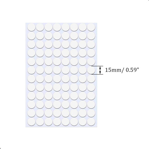 Self-Adhesive Screw Hole Stickers, 2-Table 96 in 1 Self-Adhesive Screw Covers, Dustproof Sticker 15mm White