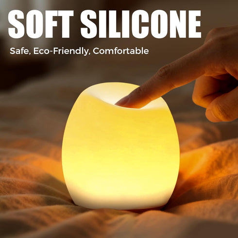 Harmobub 11 Baby Night Light, Silicone Egg Light for Kids, Portable Touch Night Lamp with Colors Changing, Nursery