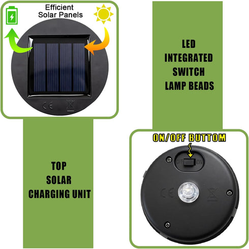 3.15" 2.83" Solar Lantern Light Replacement Top - Waterproof ABS Plastic Cover with Solar Panel (Fits Top, Bottom)