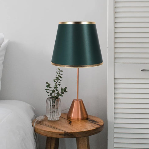 OSALADI Lamps Shades Medium Drum Lamp Shade Fabric Clip On Light Cover Replacement for Table and Floor Light Dark Green