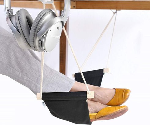 Home-organizer Tech Portable Adjustable Foot Hammock, Mini Under Desk Foot Rest for Office, Travel, Study, Relaxing