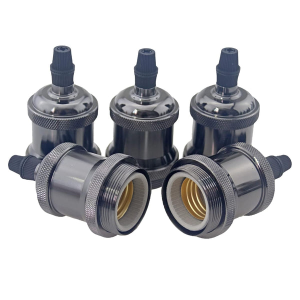 REXTiN 5pcs E26 Vintage Lamp Socket Pendant Bulb Socket E26 E27 Vintage