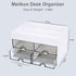 Desk Organizer, Office Organizer with Drawer, Desk Accessories & Workspace Organizers, Pen Holder Office Supplies for Desk (4 Drawers+4 Compartments, White)