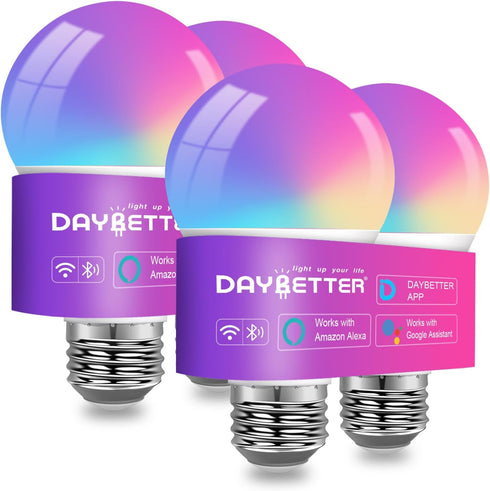 DAYBETTER Smart Light Bulbs, RGBCW Color Changing Smart Bulb Compatible with Alexa