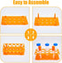 SUPERFINDINGS 4 Sets Plastic Test Tube Rack, Detachable Test Tube Display Stands, Blue and Orange