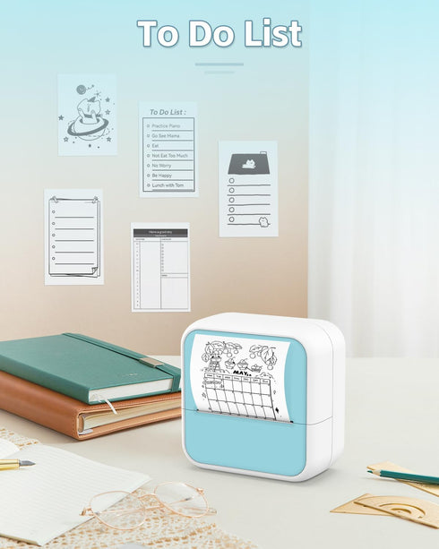 Sticker Printer, Printpods Mini Bluetooth Inkless Printer for Stickers, Portable Thermal Printer for DIY