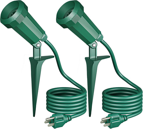 EDISHINE 120V Spotlights Outdoor, 6FT Cord, Weatherproof Plug in LED Flood Stake