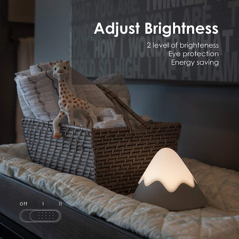 DesignNest Dimmable, Baby Night Light Snow Mountain Tap Squeeze Touch Control with Timer, Soft Eye Caring