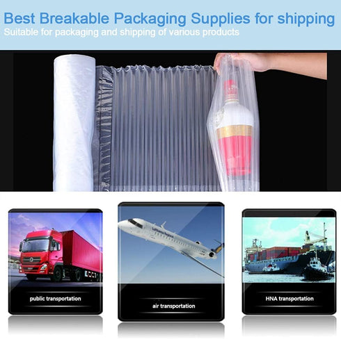 Bubble Cushioning Wrap Roll, 12 inch x 144 Feet, Large Bubble Inflatable Air Pillow Column Wrap for Packing and Moving