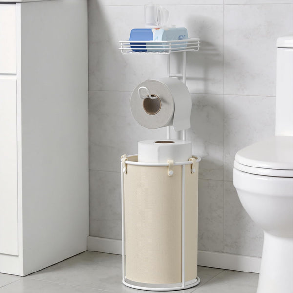 Standing Toilet Paper Storage Rack, Rustproof Metal Stand Up Toilet-Paper Roll Holder,