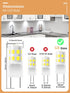 G8 LED Bulb Dimmable, 3W (20W-25W Halogen Equivalent), Daylight White 6000K, G8 GY8.6 Bi-Pin Base, 6 Pack