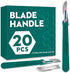 20 PCS Scalpel Blades with #10 Scalpels, Disposable Blades with Protective Cover for Laboratory Cutting