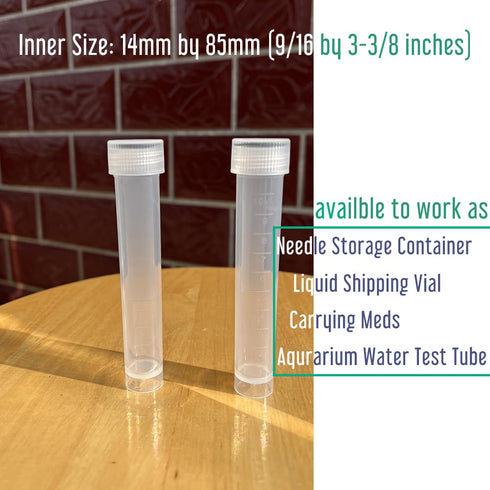 10 Piece 10ml Transparent Plastic Vial Tube with Screw Caps, Graduated Leakproof Sample Holder Container