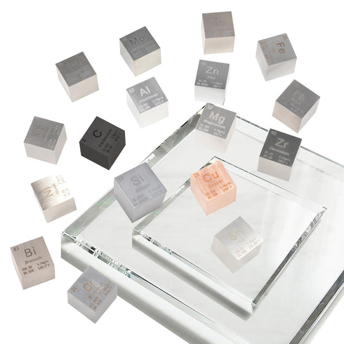 Zinc Cube Metal Density Cubes, Pure High Density Element Cube for Element Collections and Lab Experiment