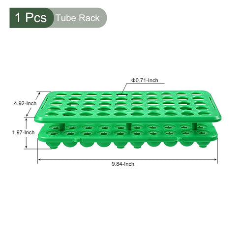 YOKIVE Tube Rack, Polypropylene Test Tube Rack Holder | Great for 18mm Lab Test Tube(Green, 50-Sockets)