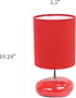 LT2005-RED-2PK 2 Pack Set, Simple Designs Stonies Small Stone Look Table Desk Bedside Lamp Red