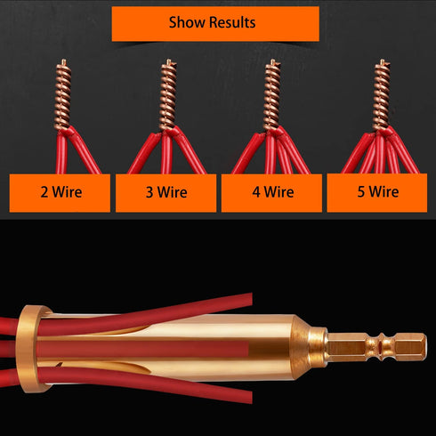 Wire Twisting Tool for Electrical Power Drill, 3 Way/5 Way Wire Stripping Tool for 6-10 AWG Wire