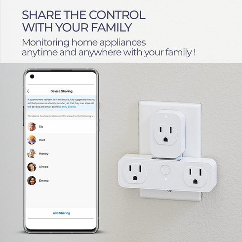 eco4life Smart Plug, WiFi Mini Plug Outlet, Works with Alexa and Google Home, Voice Control, App Remote Control