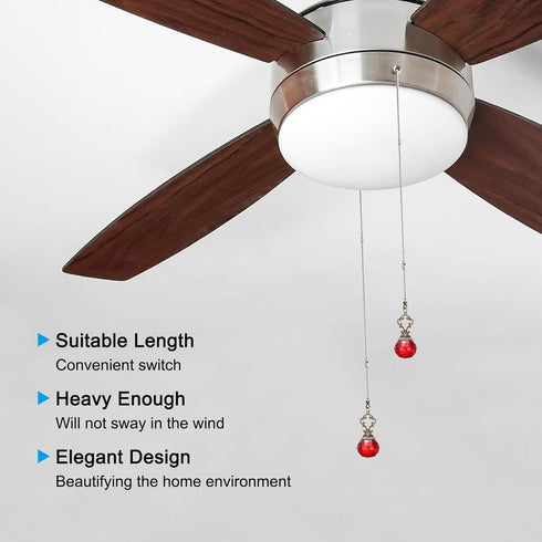 2 Pack 12" PATIKIL Ceiling Fan Pull Chain, Decorative Crystal Pendant Chain Extender Charm Extension Pull String