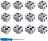 12 Pack LED Strip Light Connectors - 8mm 2 Pin Solderless White 12V LED Tape Light Connectors to Wire