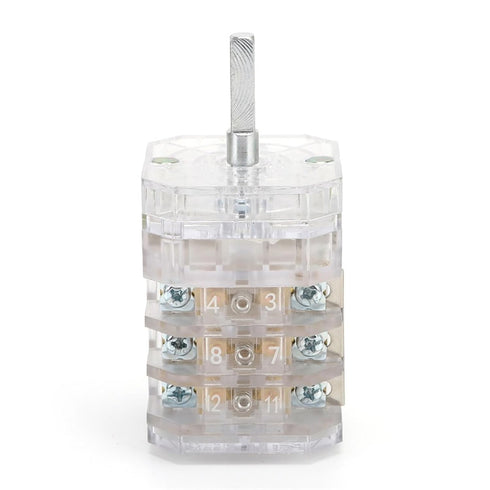 ZKWYVYZC LW12-16/TM111111.3 16A Three Position Three Pole Transparent Univeral Changeover Rotary Cam Switch for Meat