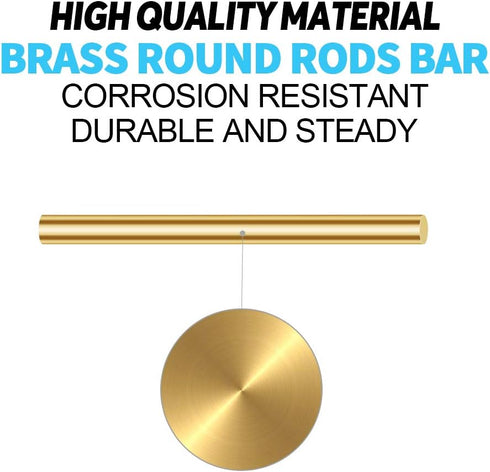 Glarks 18Pcs Brass Solid Round Rod Lathe Bar Stock - Assorted for DIY Craft Tool, Diameter 2.5-8mm