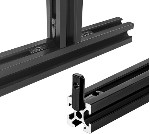 20pcs Black 2020 Series L-Shape Interior Corner Connector Joint Bracket with Screws + 1 Wrench for Aluminum Rail