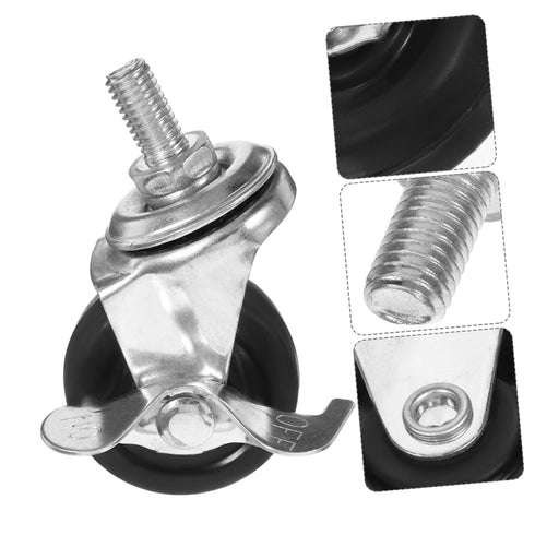 Set 4 of Replacement Caster Wheels with Brakes for Rolling Carts - Swivel Design