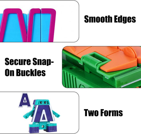 Odowalker 26 2" Pcs Alphabet Robots Letters Alpha Bots Alphabots Transform Letters for Learning for Carnival Prizes