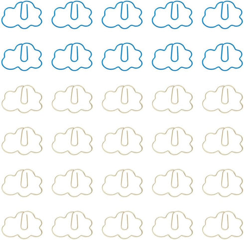 Tofficu 60Pcs Paper Clips, Small Clouds Shaped, Creative Cute Paper Clip for Office, School