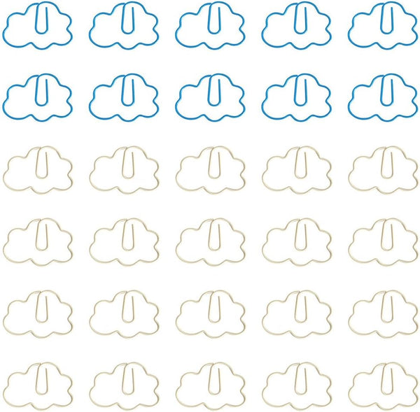 Tofficu 60Pcs Paper Clips, Small Clouds Shaped, Creative Cute Paper Clip for Office, School